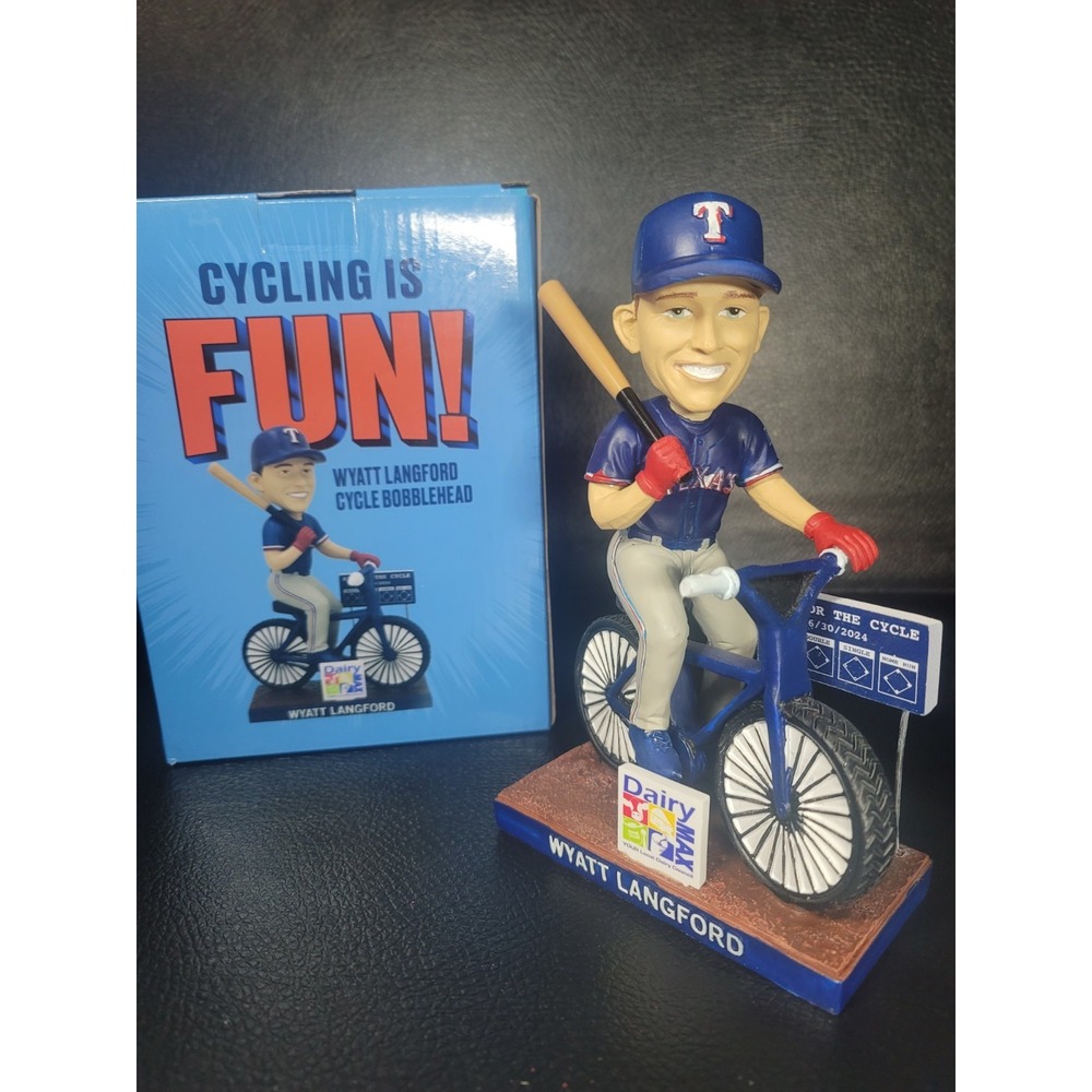 Wyatt Langford Texas Rangers MLB 2025 SGA Bobblehead NIB Cycle Bobble